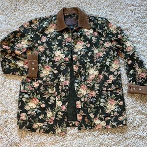 Ralph Lauren Lauren Jeans Co. Floral garden barn chore field coat p/m small Vtg